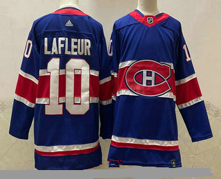 Men's Montreal Canadiens #10 Guy Lafleur Blue 2021 Retro Stitched NHL Jersey