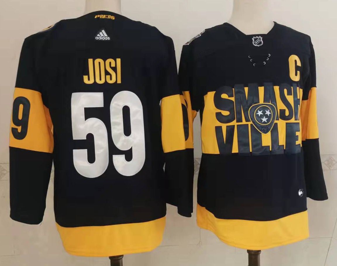 Men's Nashville Predators #59 Roman Josi Black 2022 Stadium Series adidas Stitched NHL Jersey