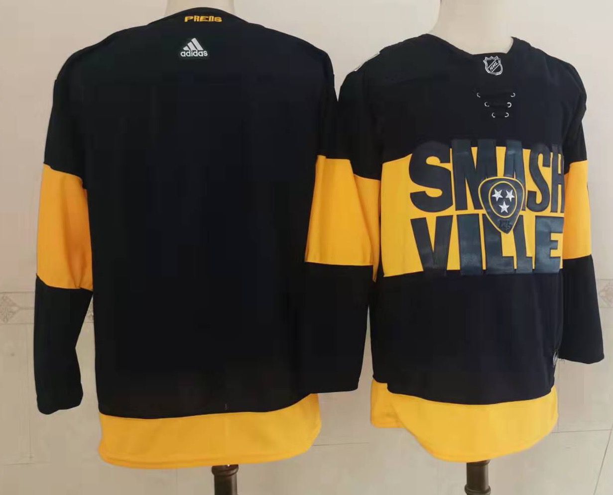 Men's Nashville Predators Blank Black 2022 Stadium Series adidas Stitched NHL Jersey