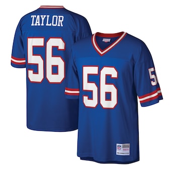 Men's New York Giants #56 Lawrence Taylor Mitchell & Ness Royal Legacy Replica Jersey