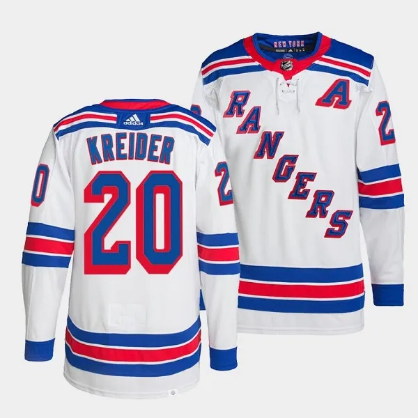 Men's New York Rangers #20 Chris Kreider White Stitched Adidas Jersey
