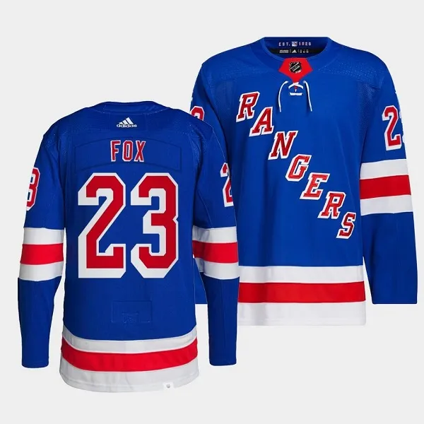 Men's New York Rangers #23 Adam Fox Royal Stitched Adidas Jersey