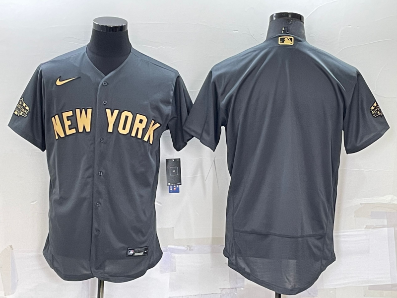 Men's New York Yankees Blank Grey 2022 All Star Stitched Flex Base Nike Jersey
