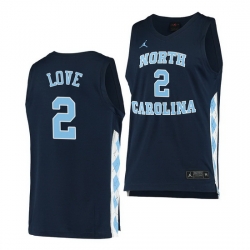 Men's North Carolina Tar Heels #2 Caleb Love Navy Alternate Jersey