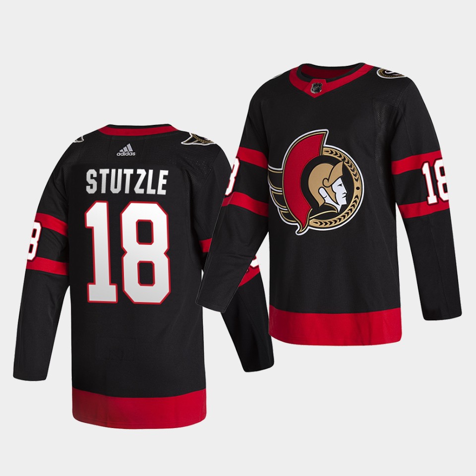 Men's Ottawa Senators #18 Tim Stutzle 2020 NHL Draft Black Authentic Home 2020-21 Jersey