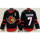 Men's Ottawa Senators #7 Brady Tkachuk Black With C Patch Authentic Jersey