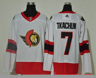 Men's Ottawa Senators #7 Brady Tkachuk White Adidas 2020-21 Stitched NHL Jersey