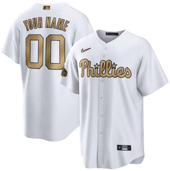 Men's Philadelphia Phillies Active Player Custom White 2022 All-Star Cool Base Stitched Baseball Jersey