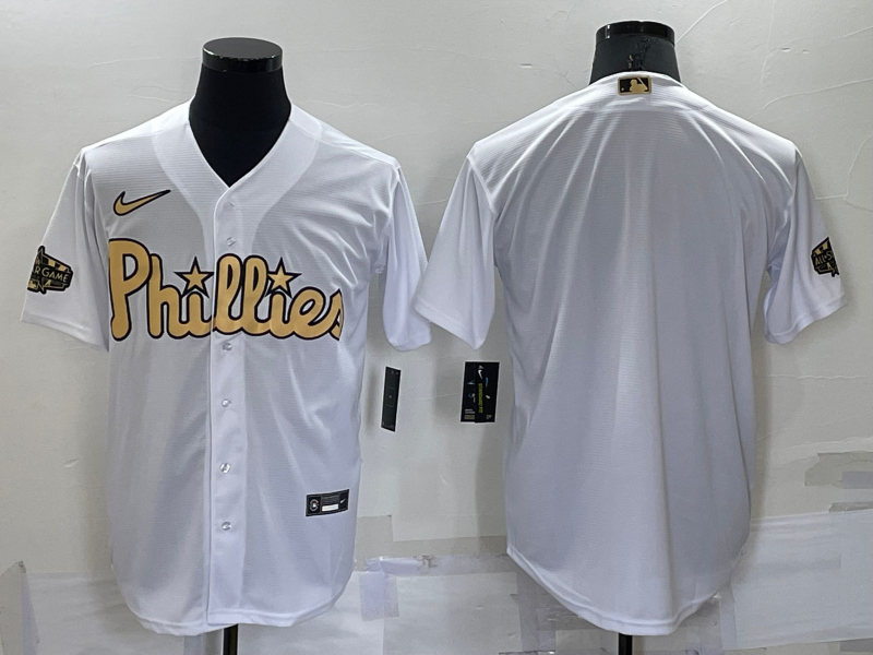 Men's Philadelphia Phillies Blank White 2022 All Star Stitched Cool Base Nike Jersey