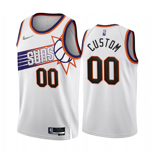 Men's Phoenix Suns Active Player Custom 2022-23 White 75th Anniversary Association Edition Stitched Jersey