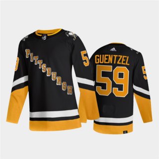 Men's Pittsburgh Penguins #59 Jake Guentzel Black 2021-2022 Stitched Jersey
