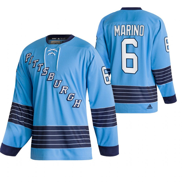 Men's Pittsburgh Penguins #6 John Marino 2022 Blue Classics Stitched Jersey