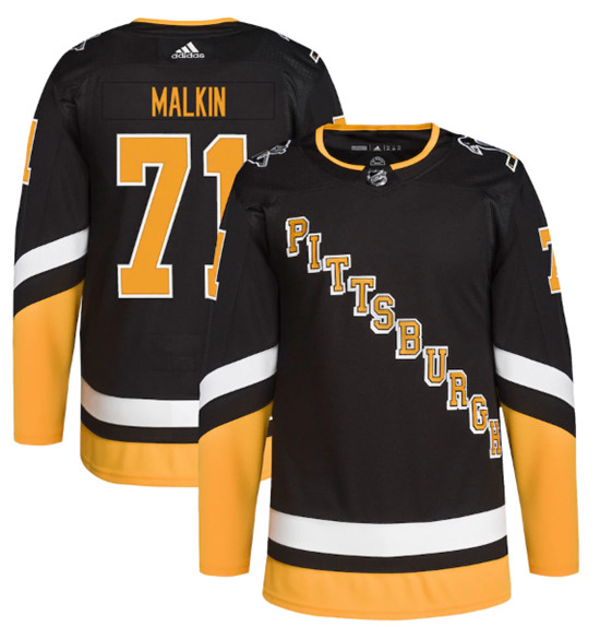 Men's Pittsburgh Penguins #71 Evgeni Malkin 2021-2022 Black Stitched Jersey