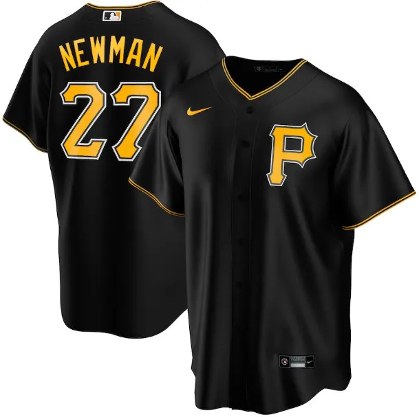 Men's Pittsburgh Pirates #27 Kevin Newman Black Cool Base Stitched Jersey