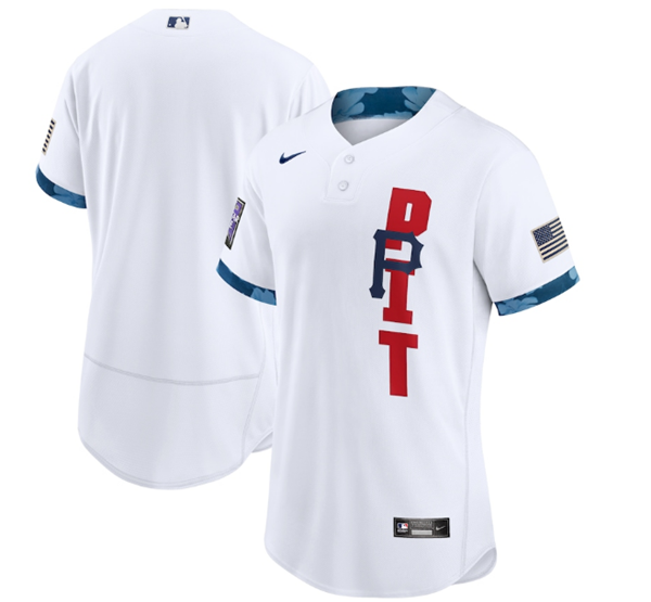 Men's Pittsburgh Pirates Blank 2021 White All-Star Flex Base Stitched MLB Jersey