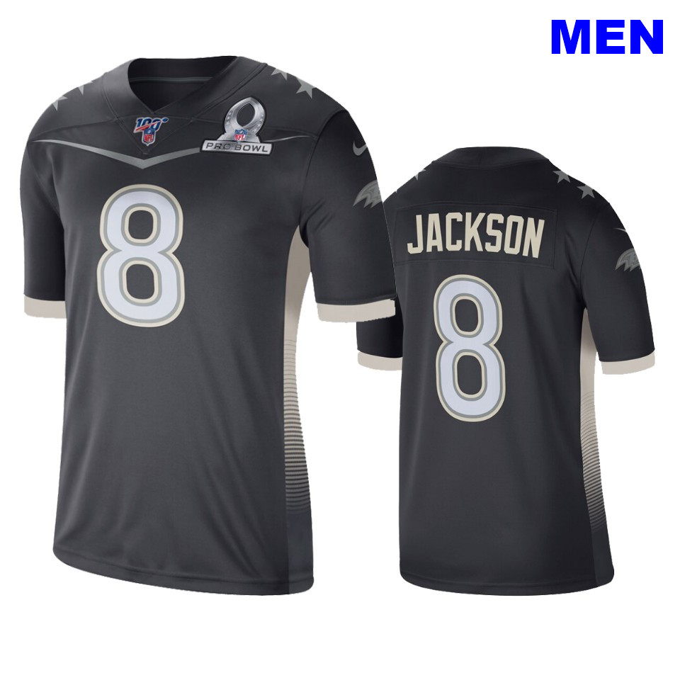 Men's Ravens Lamar Jackson 2020 Pro Bowl AFC Anthracite Game Jersey