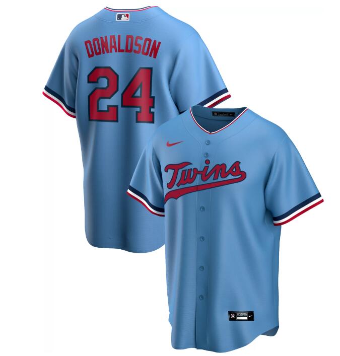Men's Replica Minnesota Twins Josh Donaldson #24 Cool Base nike Jersey-Blue