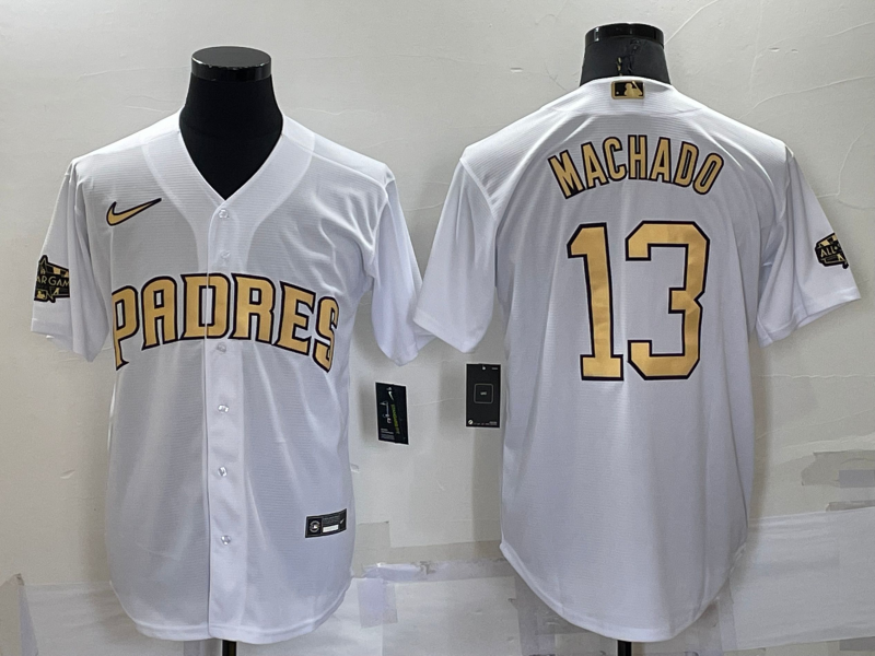 Men's San Diego Padres #13 Manny Machado White 2022 All Star Stitched Cool Base Nike Jersey
