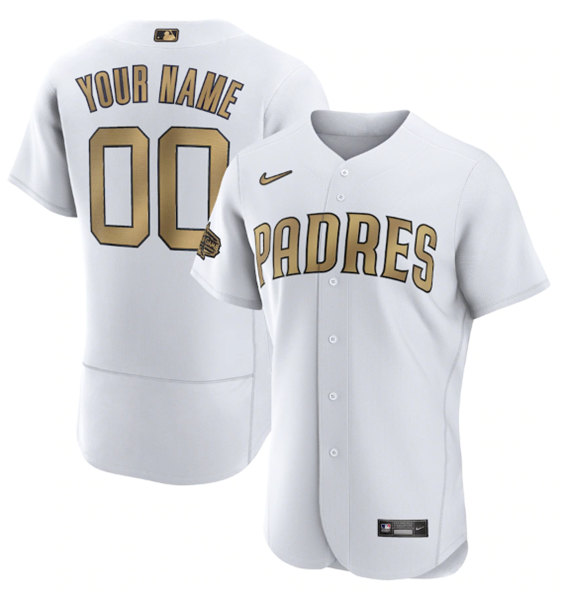 Men's San Diego Padres Active Player Custom White 2022 All-Star Flex Base Stitched MLB Jersey