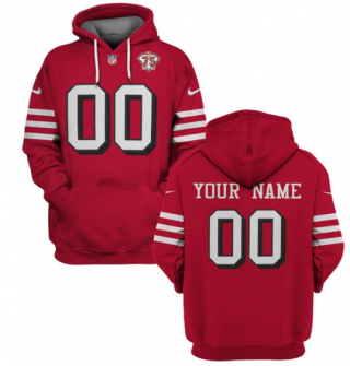 Men's San Francisco 49ers Active Custom 2021 Red 75th Anniversary Pullover Hoodie