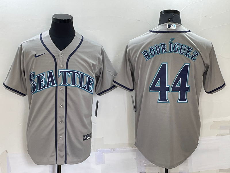 Men's Seattle Mariners #44 Julio Rodriguez Grey Stitched MLB Cool Base Nike Jersey