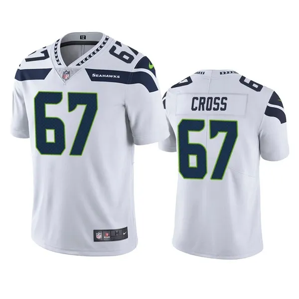 Men's Seattle Seahawks #67 Charles Cross White Vapor Untouchable Limited Stitched Jersey
