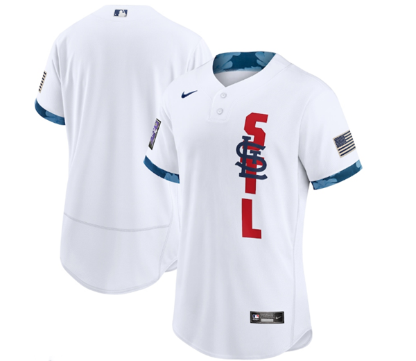 Men's St. Louis Cardinals Blank 2021 White All-Star Flex Base Stitched MLB Jersey