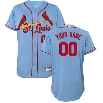 Men's St. Louis Cardinals Custom Nike Light Blue Stitched MLB Flex Base Jersey