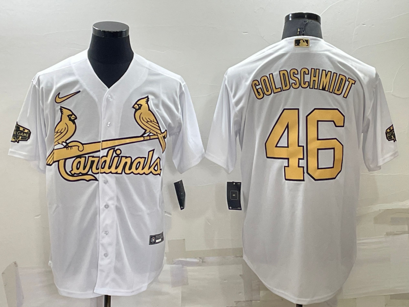 Men's St Louis Cardinals #46 Paul Goldschmidt White 2022 All Star Stitched Cool Base Nike Jersey