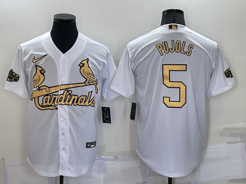 Men's St Louis Cardinals #5 Albert Pujols White 2022 All Star Stitched Cool Base Nike Jersey