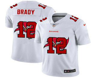 Men's Tampa Bay Buccaneers #12 Tom Brady White 2020 Shadow Logo Vapor Untouchable Stitched NFL Nike Limited Jersey