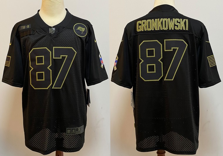 Men's Tampa Bay Buccaneers #87 Rob Gronkowski Black 2020 Salute To Service Stitched NFL Nike Limited Jersey