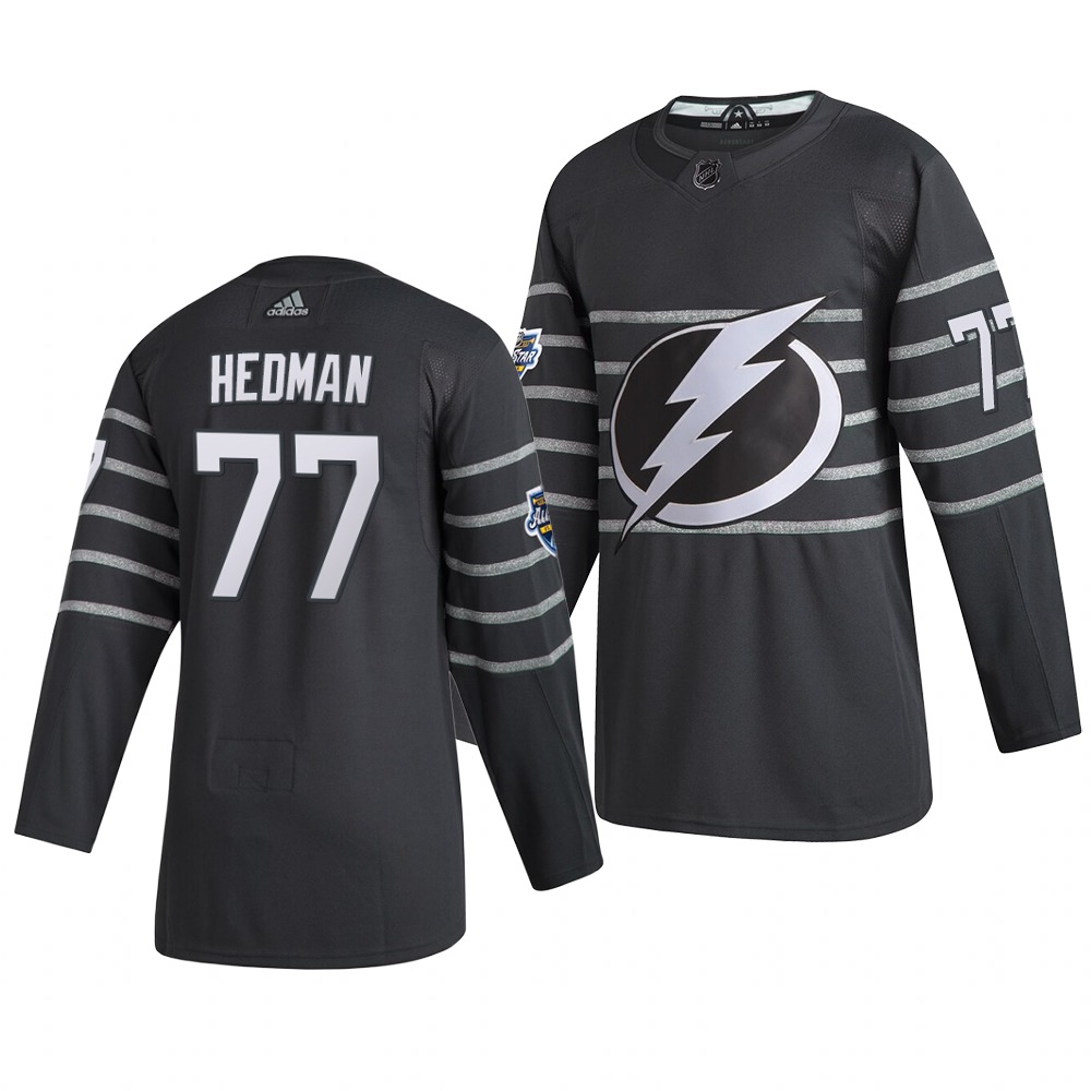 Men's Tampa Bay Lightning #77 Victor Hedman Gray 2020 NHL All-Star Game Adidas Jersey