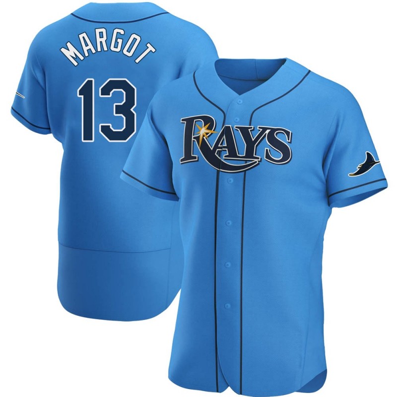 Men's Tampa Bay Rays #13 Manuel Margot Light Blue Alternate Nike Jersey