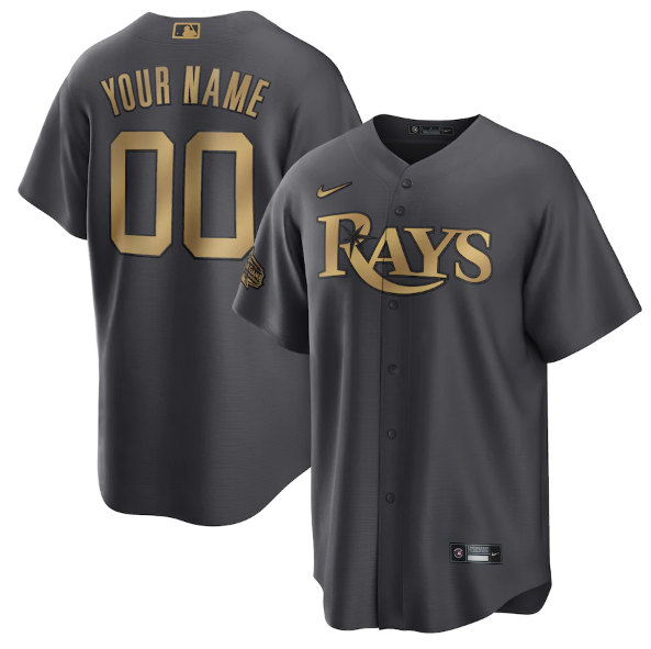 Men's Tampa Bay Rays Active Player Custom Charcoal 2022 All-Star Cool Base Stitched Baseball Jersey