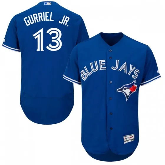 Men's Toronto Blue Jays #13 Lourdes Gurriel Jr. Blue Flex Base Stitched MLB Jersey