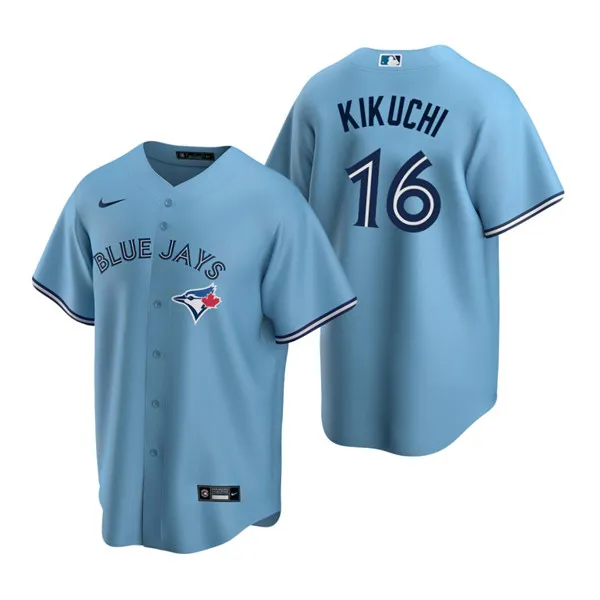 Men's Toronto Blue Jays #16 Yusei Kikuchi Light Blue Cool Base Stitched Jersey