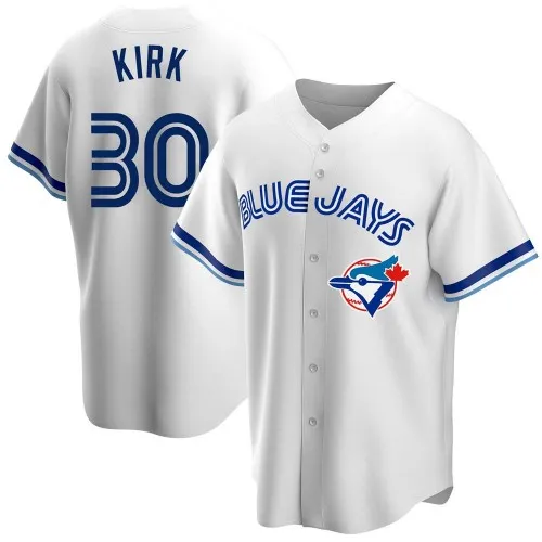 Men's Toronto Blue Jays #30 Alejandro Kirk White Cool Base Stitched Jersey