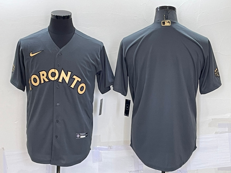 Men's Toronto Blue Jays Blank Grey 2022 All Star Stitched Cool Base Nike Jersey