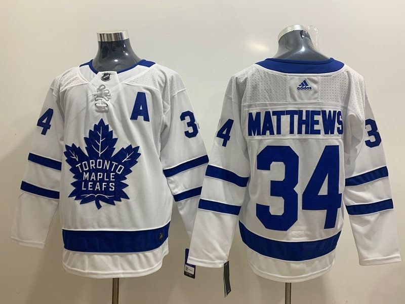 Men's Toronto Maple Leafs #34 Auston Matthews White With A Patch Adidas Stitched NHL Jersey