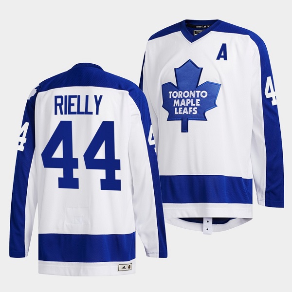 Men's Toronto Maple Leafs #44 Morgan Rielly White Classics Primary Logo Stitched Jersey
