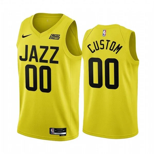 Men's Utah Jazz Customized 2022-23 Yellow Association Edition Stitched Basketball Jersey