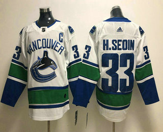 Men's Vancouver Canucks #33 Henrik Sedin White 2017-2018 Hockey Stitched NHL Jersey