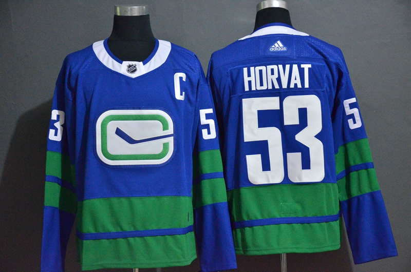 Men's Vancouver Canucks #53 Bo Horvat Blue Adidas Jersey