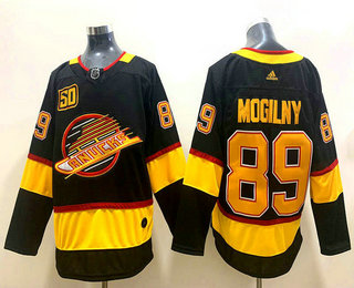 Men's Vancouver Canucks #89 Alexander Mogilny Black 50th Season Adidas Stitched NHL Jersey
