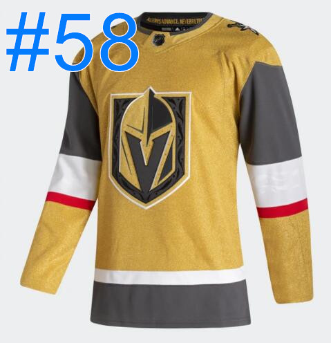 Men's Vegas Golden Knights #58 VEGAS STRONG Gold 2020-21 Alternate Stitched Adidas Jersey
