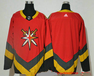 Men's Vegas Golden Knights Blank Red Adidas 2020-21 Alternate Authentic Player NHL Jersey