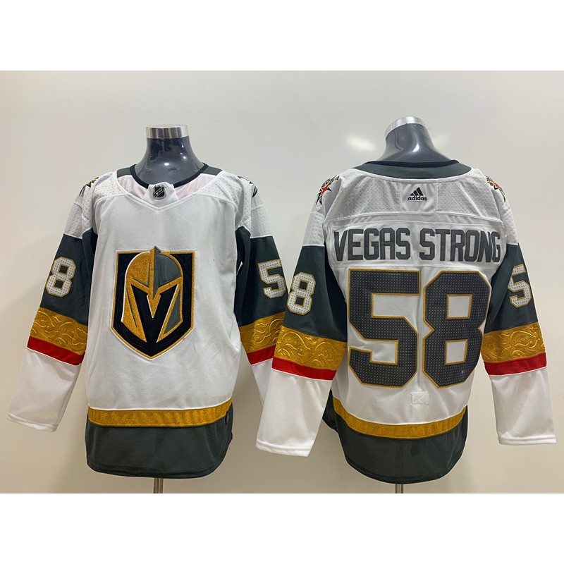 Men's Vegas Strong #58 White NHL Vegas Golden Knights Jerseys