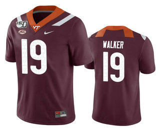 Men's Virginia Tech Hokies #19 J.R. Walker Maroon 150th College Football Nike Jersey
