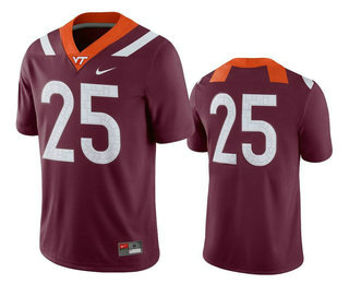 Men's Virginia Tech Hokies #25 Maroon College Football Nike Jersey